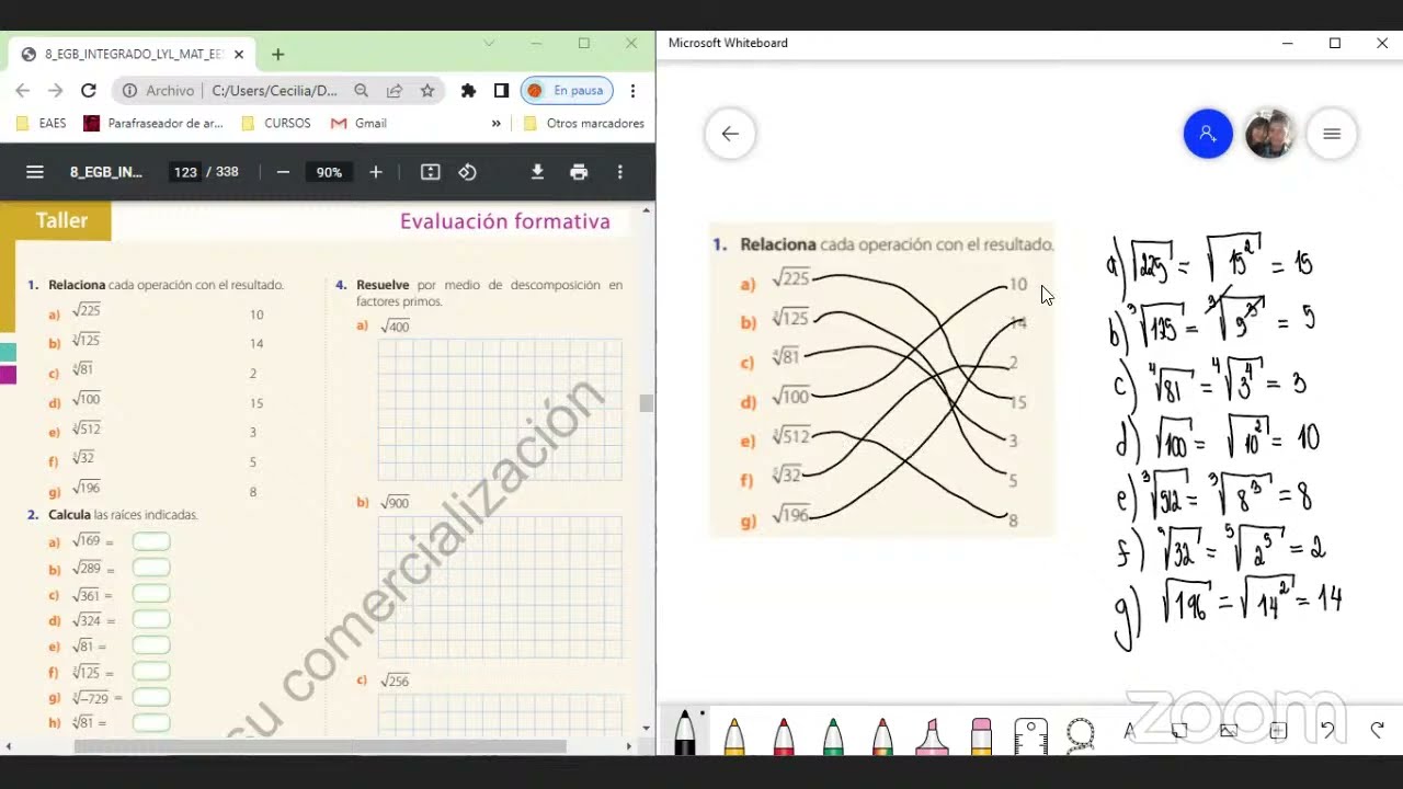 calcula y relaciona cada operación con su resultado