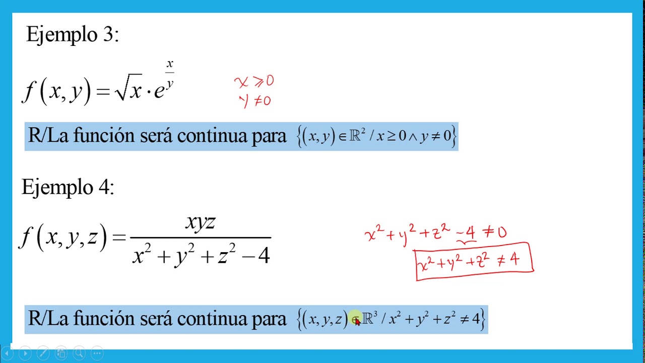 continuidad en funciones de tres variables
