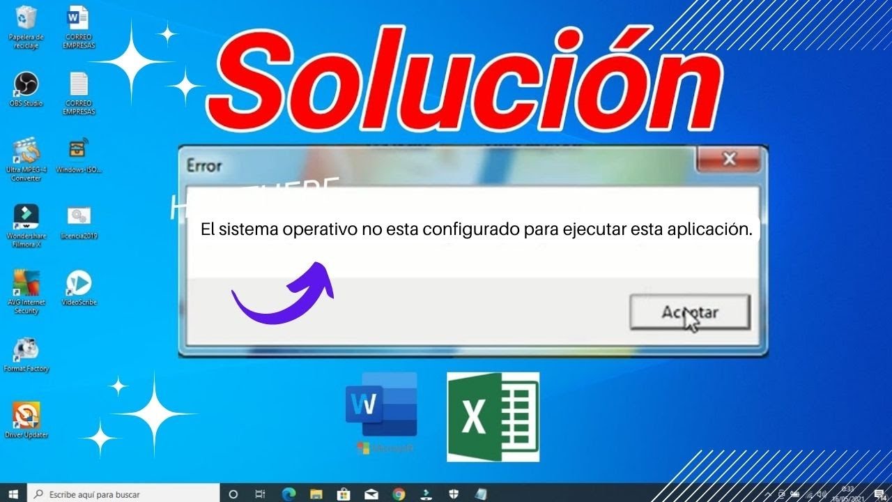 el sistema operativo no esta configurado para ejecutar esta aplicacion