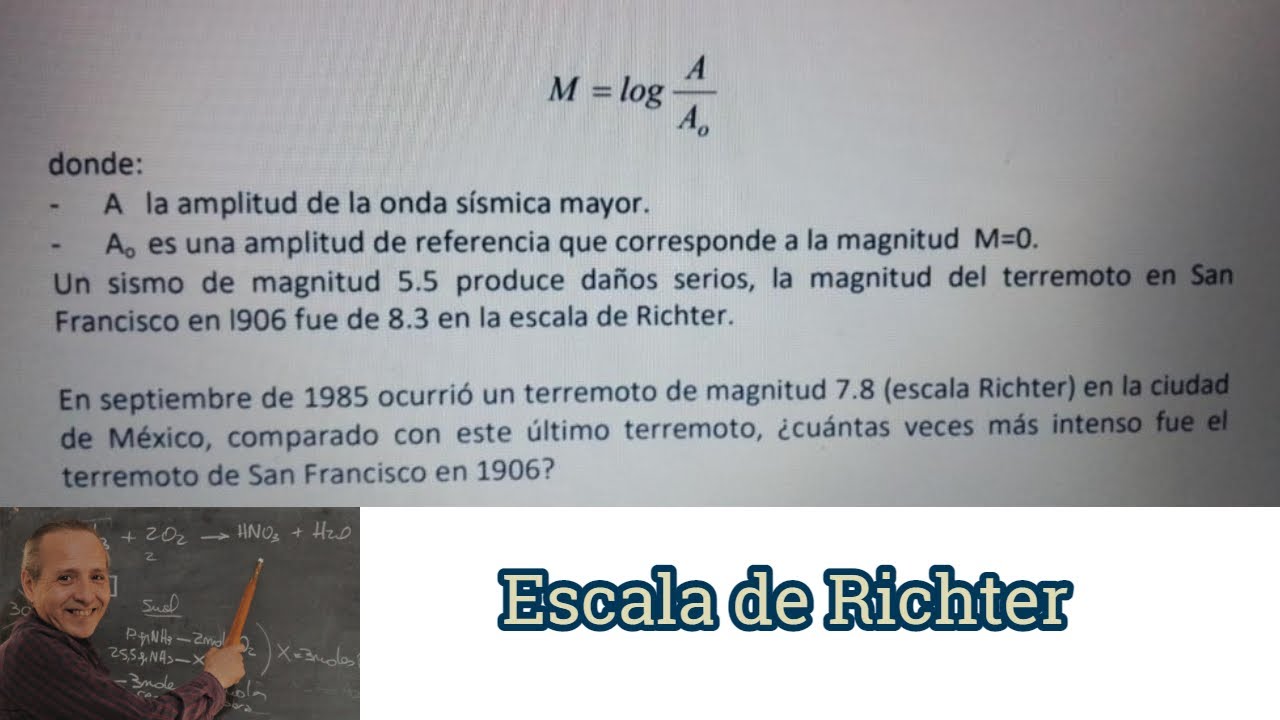 aplicacion de logaritmos en la escala de richter