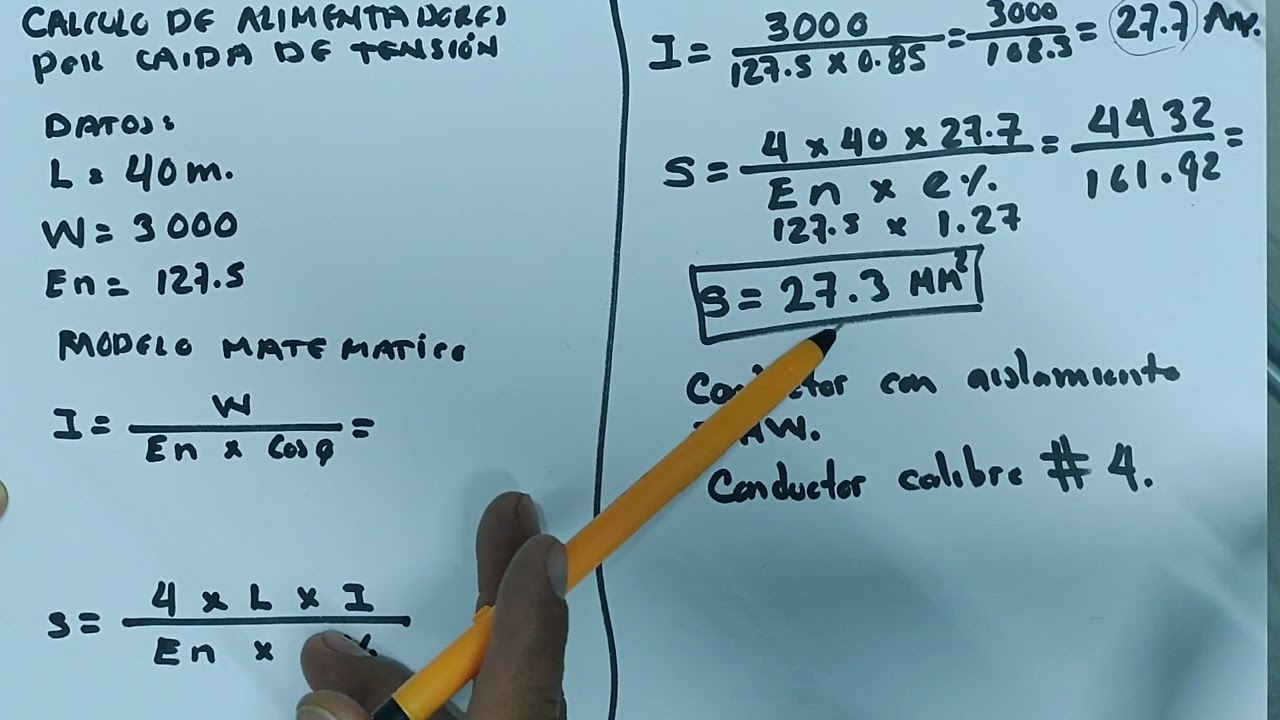 calculo del calibre del conductor por caida de tension