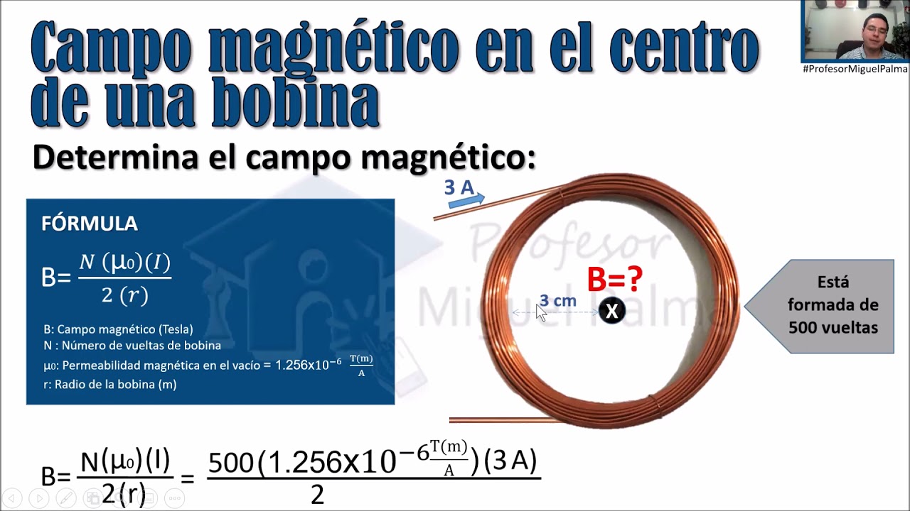 calculo del campo magnetico de una bobina