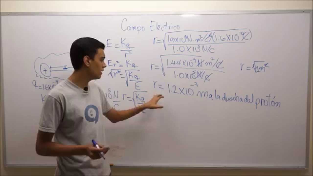 como calcular la distancia de un campo electrico