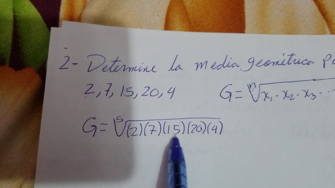como calcular la media geometrica para datos no agrupados