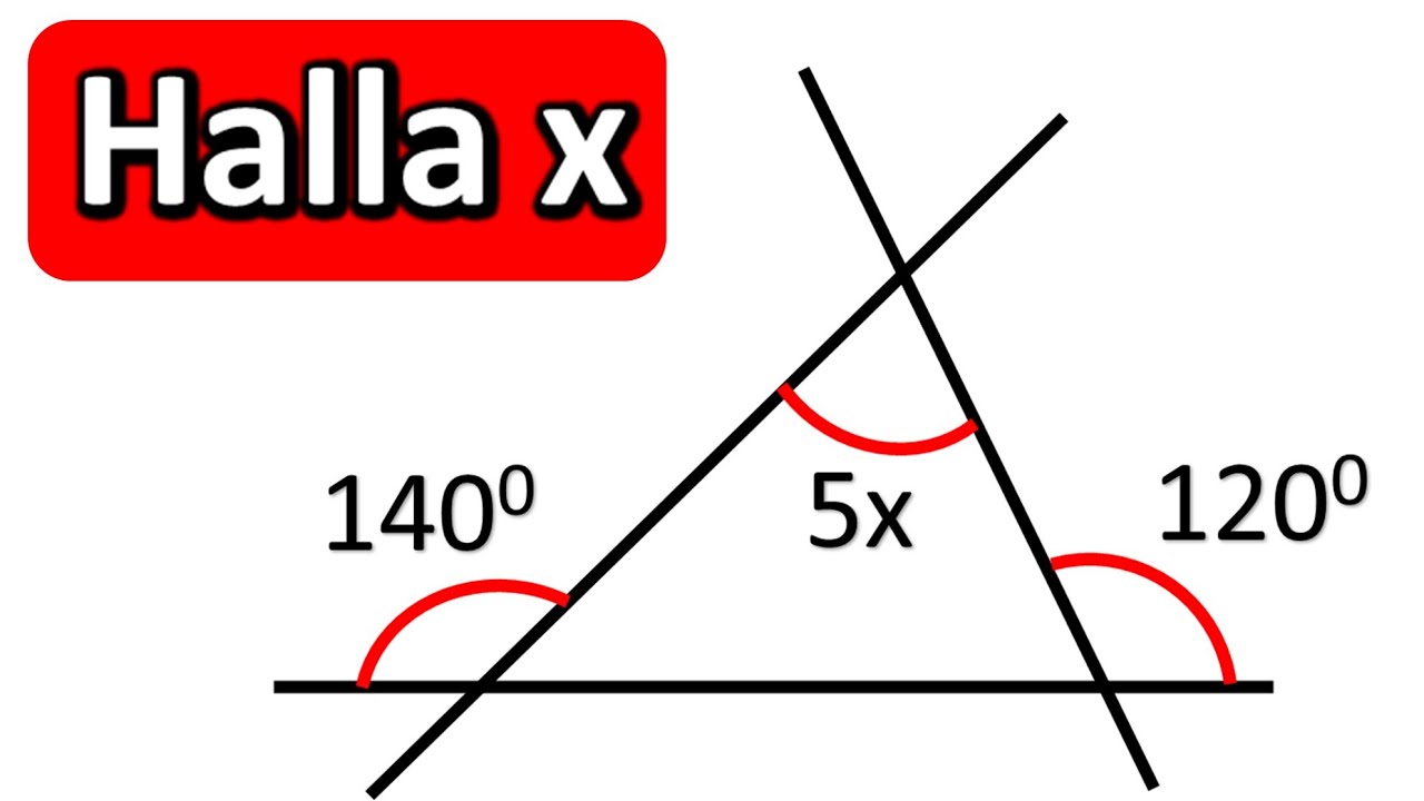 como encontrar el valor de x en un triangulo