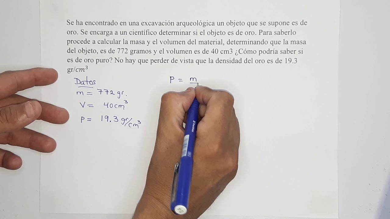 cuál es la densidad del oro