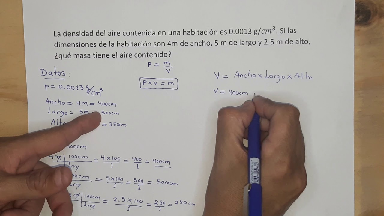 densidad del aire en g cm3