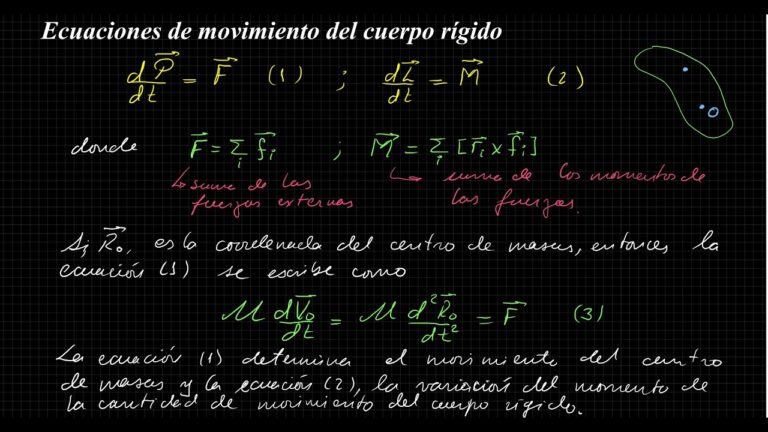 Ecuaciones De Movimiento De Un Cuerpo Rigido