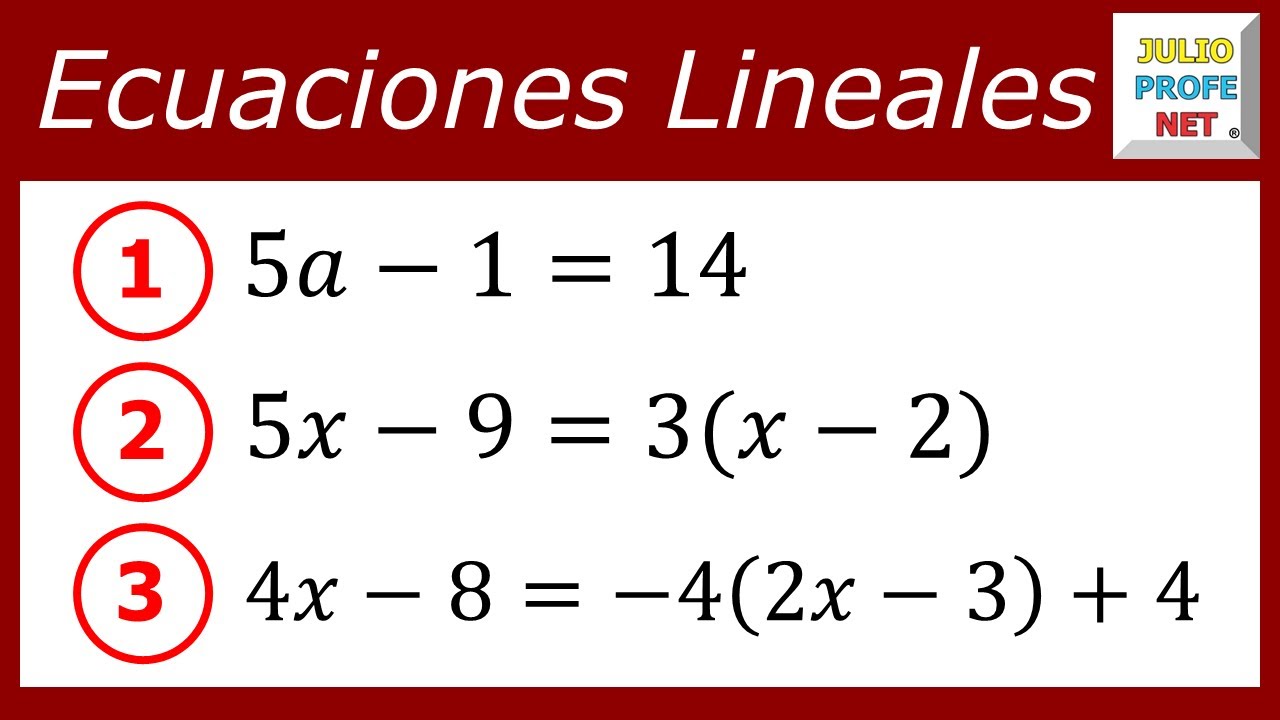 ecuaciones lineales con 1 2 y 3 incognitas