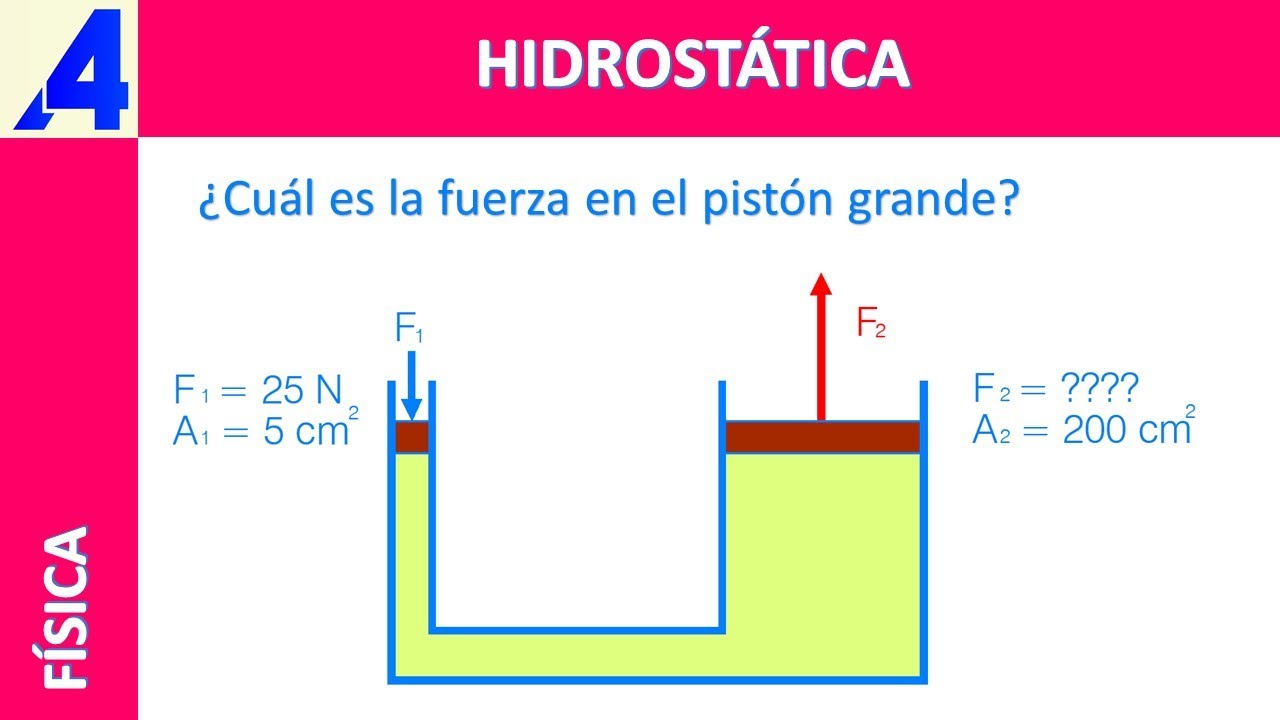 en una prensa hidraulica el piston mas grande