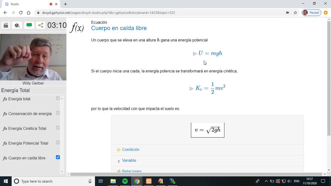 energia total de los componentes de un cuerpo o sistema