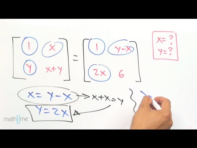 hallar el valor de x en una matriz 2x2
