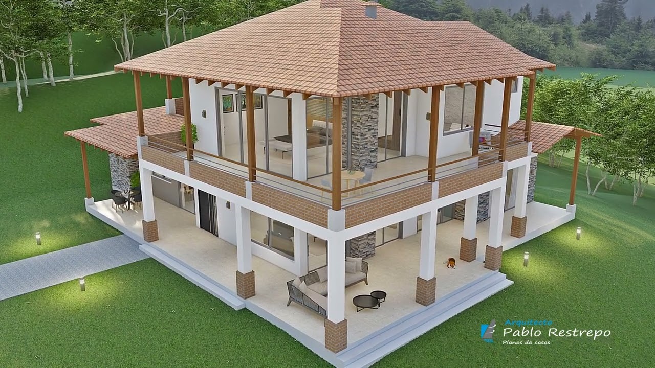 modelos de casas de campo de segundo piso
