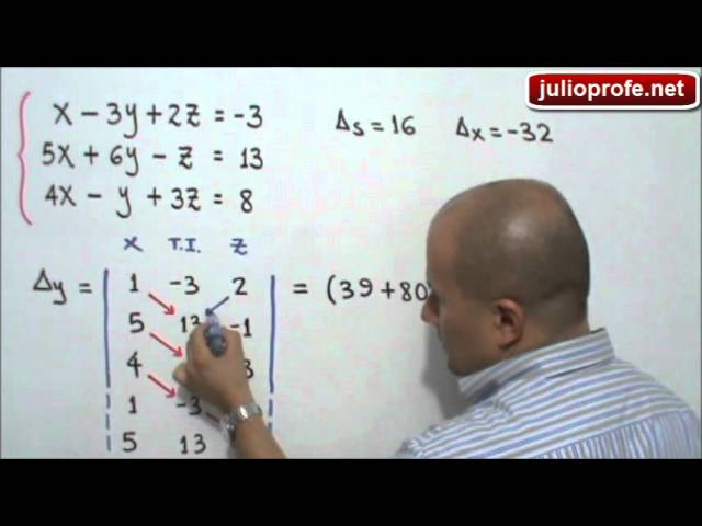 sistema de ecuaciones lineales con tres incognitas metodo de cramer