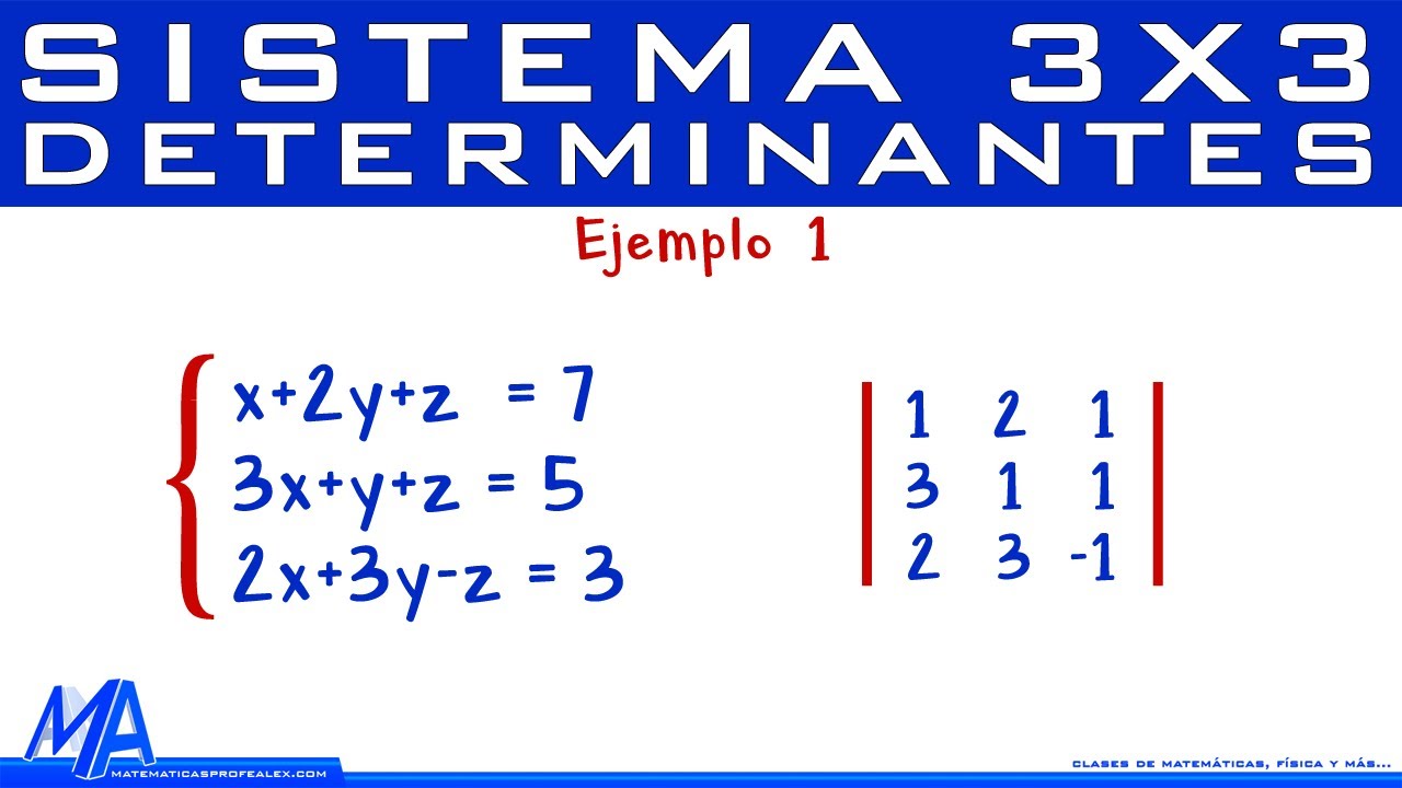 sistema de ecuaciones por determinantes 3x3