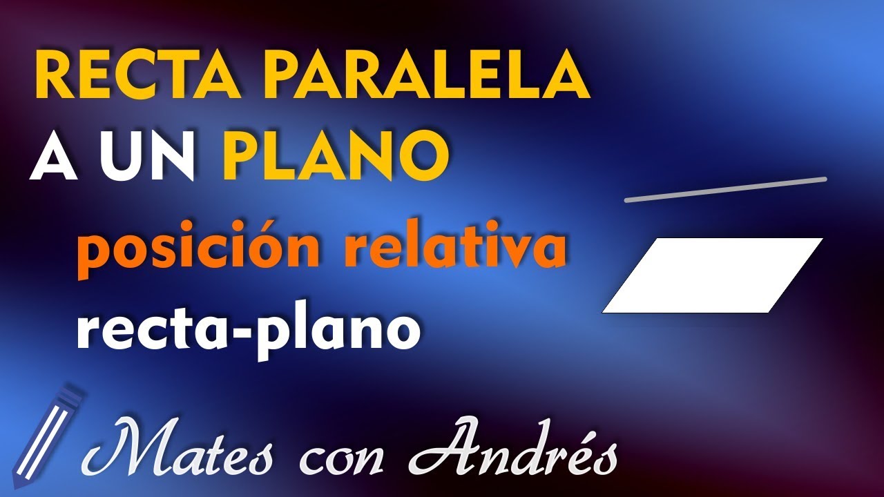 como saber si un plano es paralelo a una recta