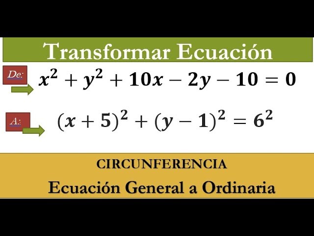 como transformar una ecuacion general a ordinaria