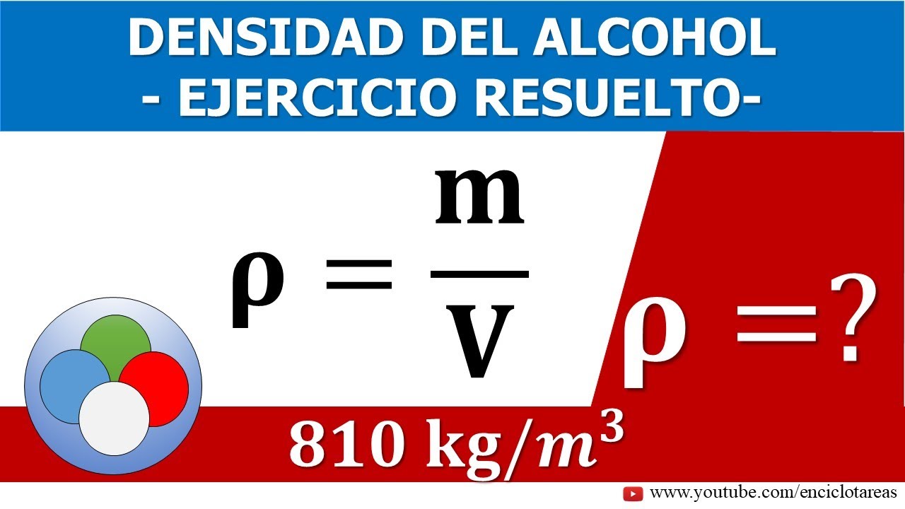 densidad del alcohol en g cm3