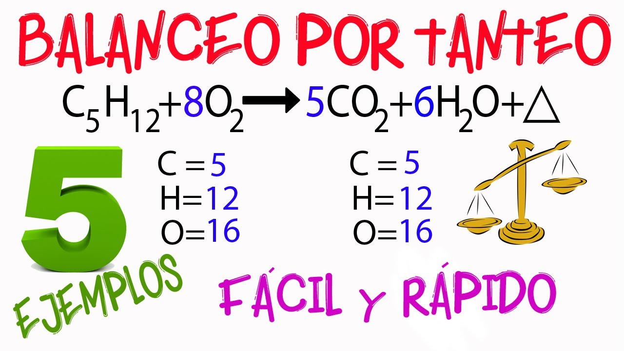 evaluacion de balanceo de ecuaciones quimicas