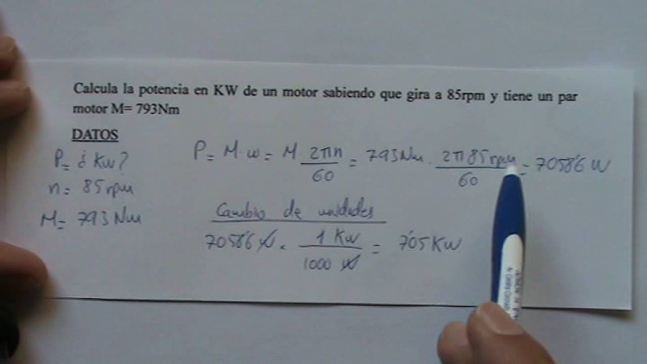 formula de potencia de un motor