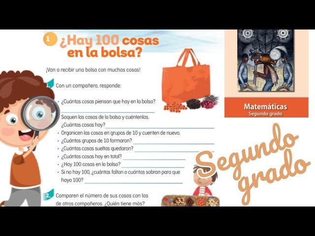 hay 100 cosas en la bolsa matemáticas segundo grado
