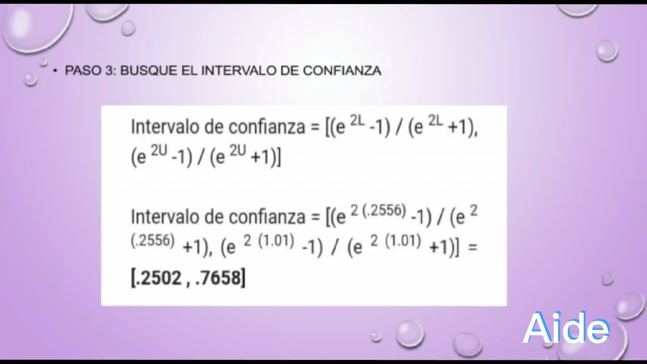 intervalos de confianza y pruebas para el coeficiente de correlación