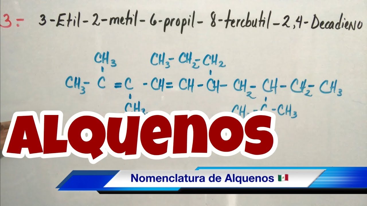 nombra las estructuras de los siguientes alquenos