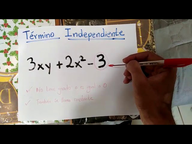 que es el termino independiente de una ecuacion