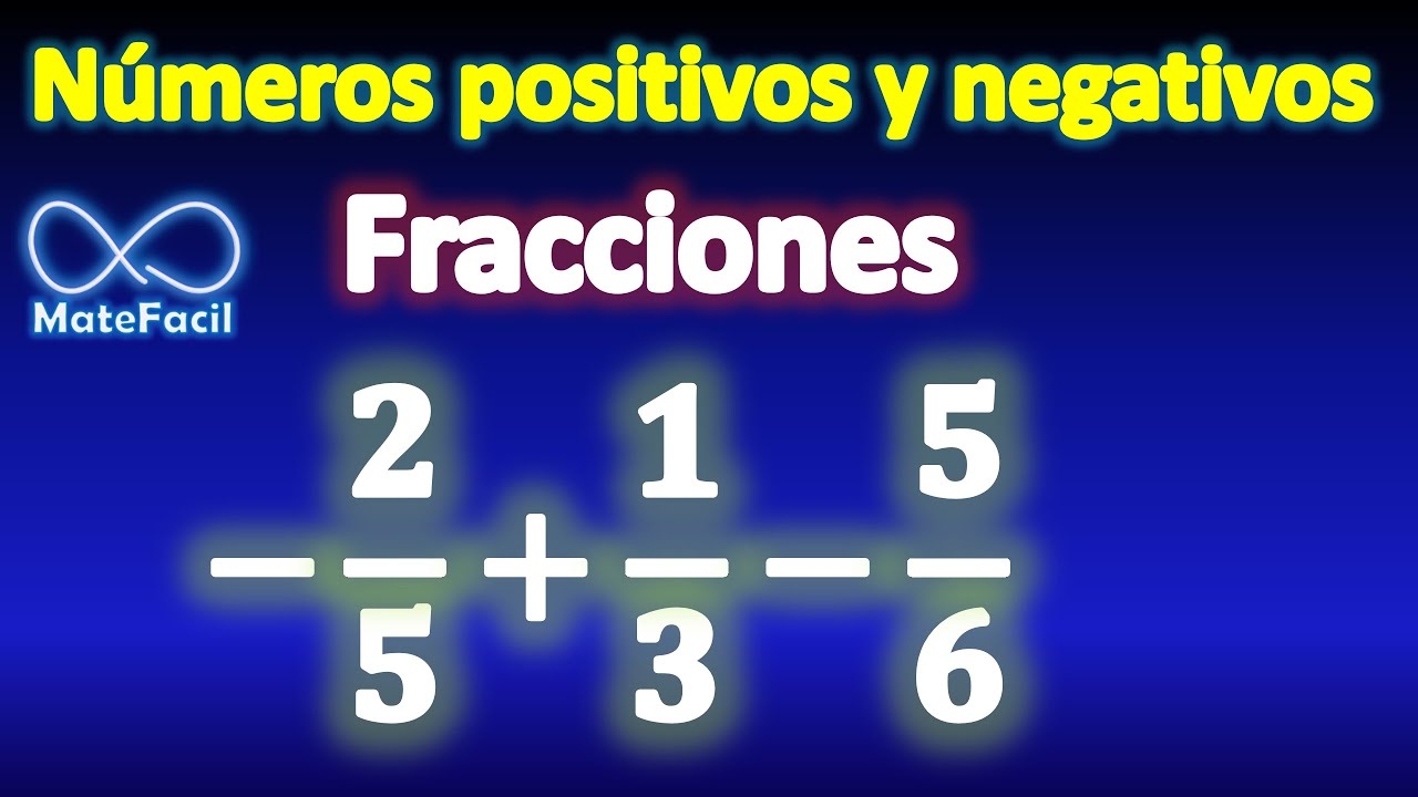 resuelve las sumas y restas de fracciones positivas y negativas