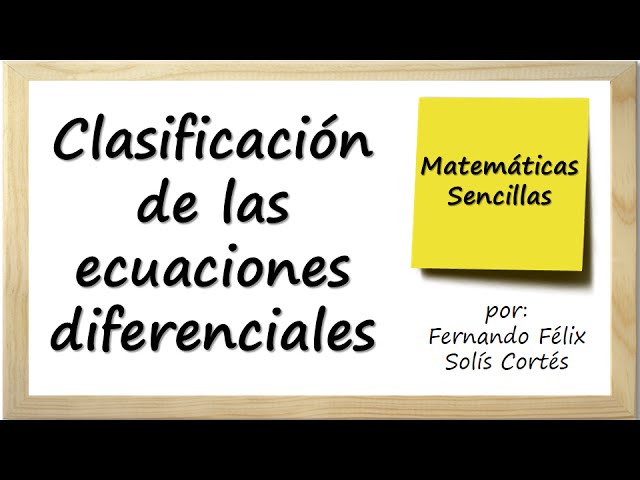 tipos de ecuaciones diferenciales ordinarias de primer orden