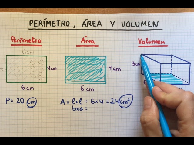 area y volumen de una caja