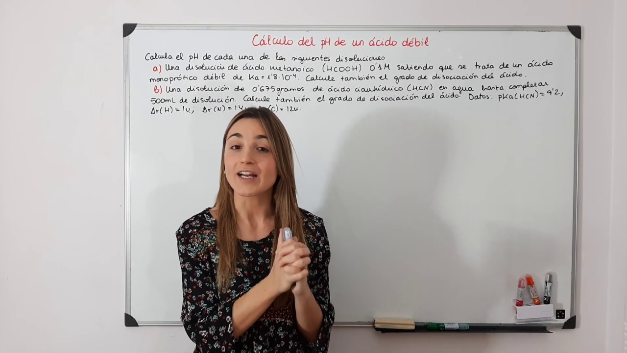 calculo de ph para acidos debiles