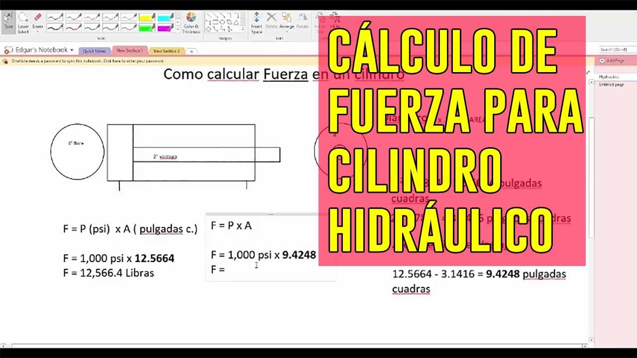 como calcular la fuerza de un cilindro hidraulico