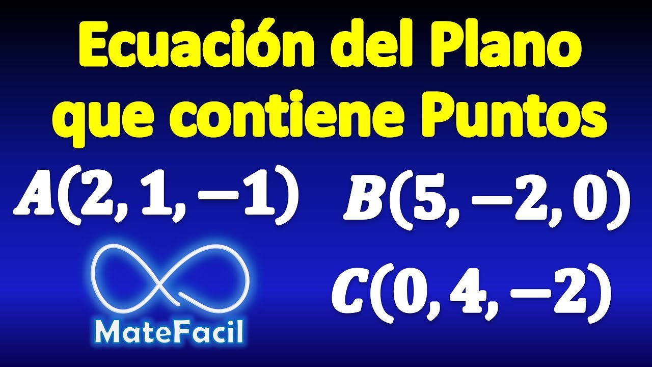 como encontrar la ecuacion de un plano dados 3 puntos