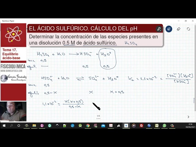 constante de acidez del acido sulfurico