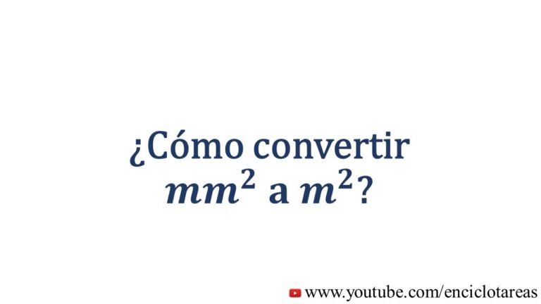 Conversion De Milimetros Cuadrados A Metros Cuadrados
