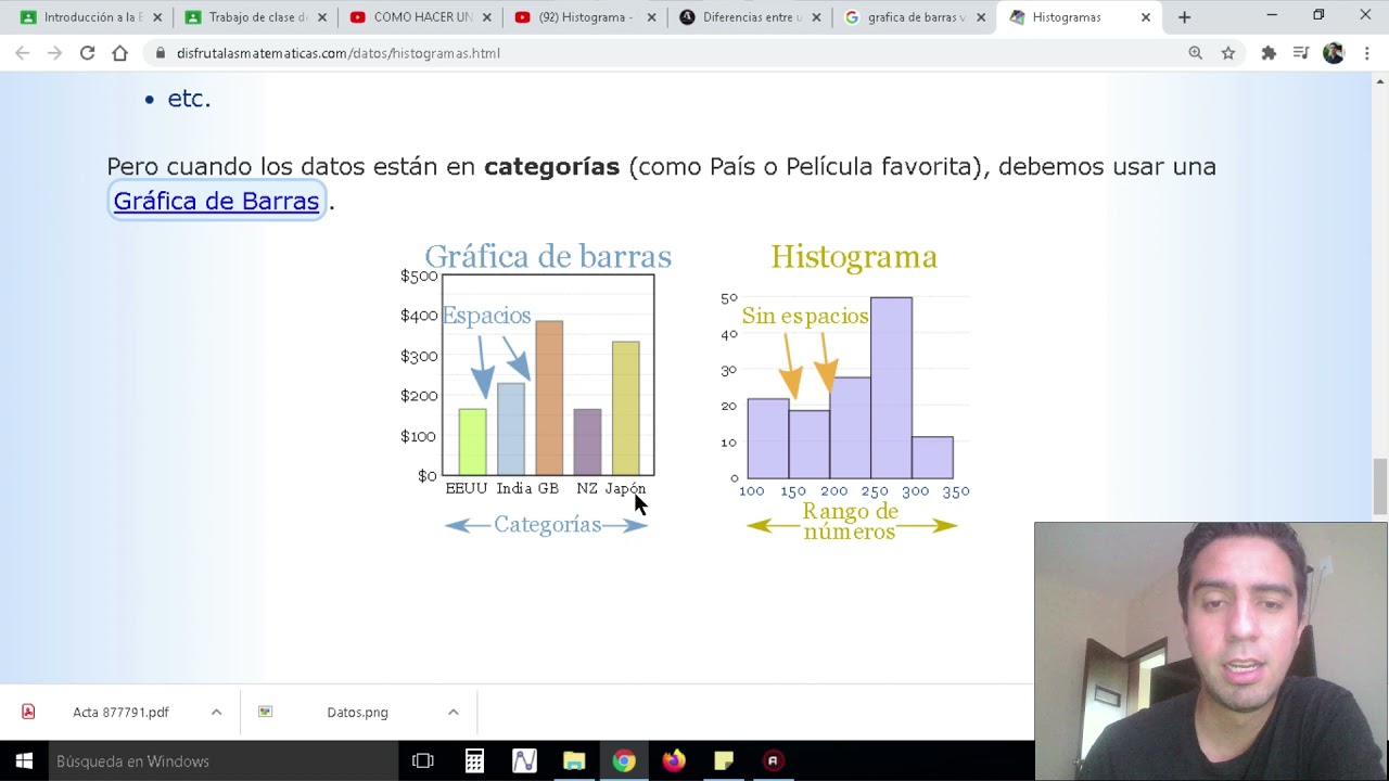 diferencia entre histograma y grafico de barras