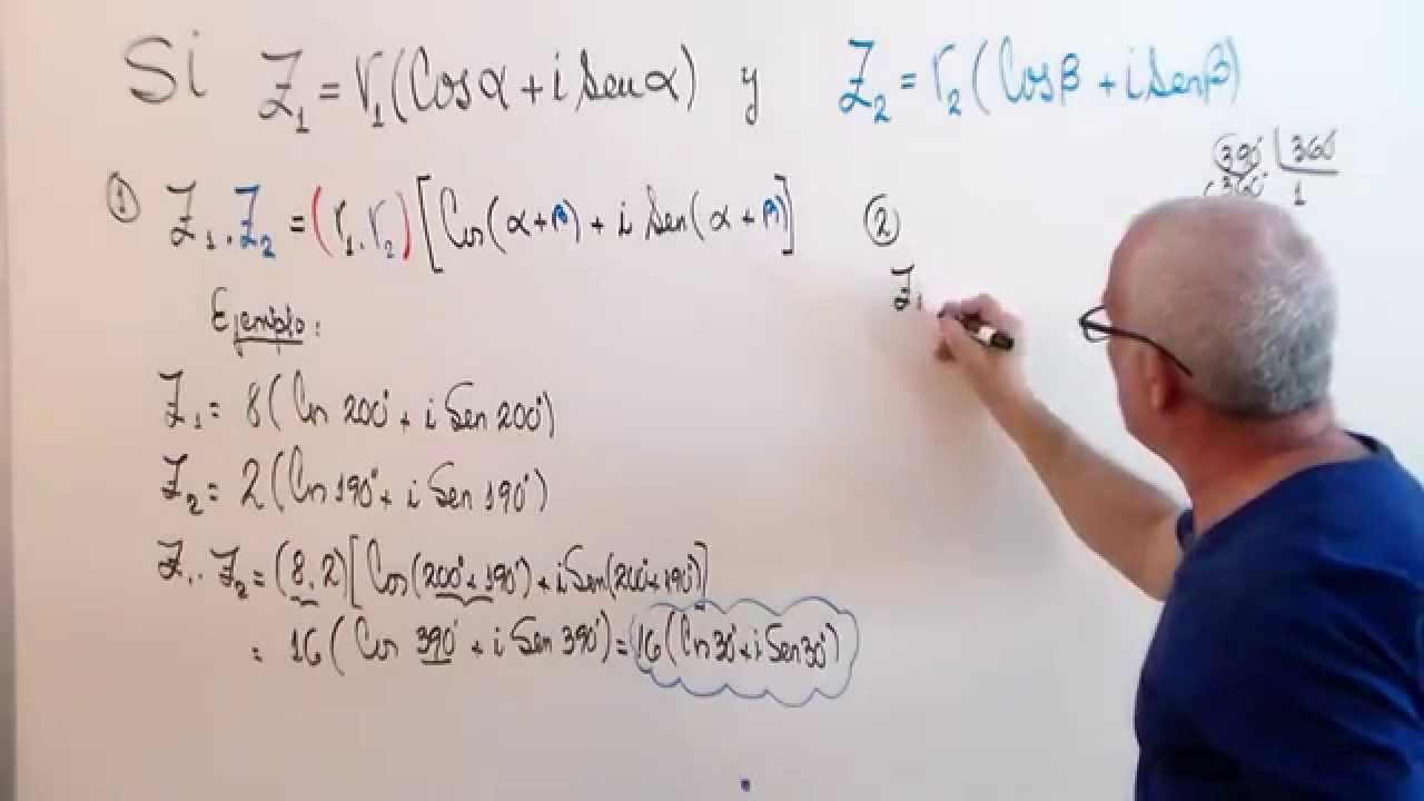 division de complejos en forma trigonometrica