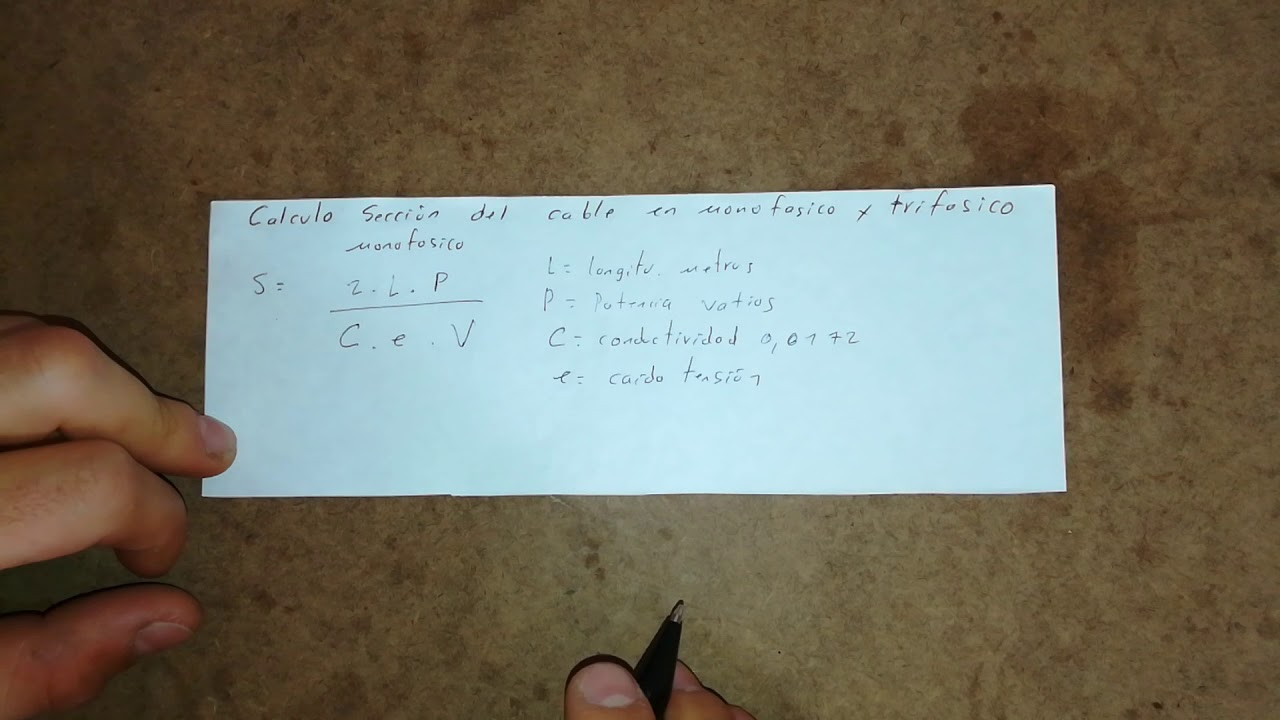 formula de la seccion de un cable