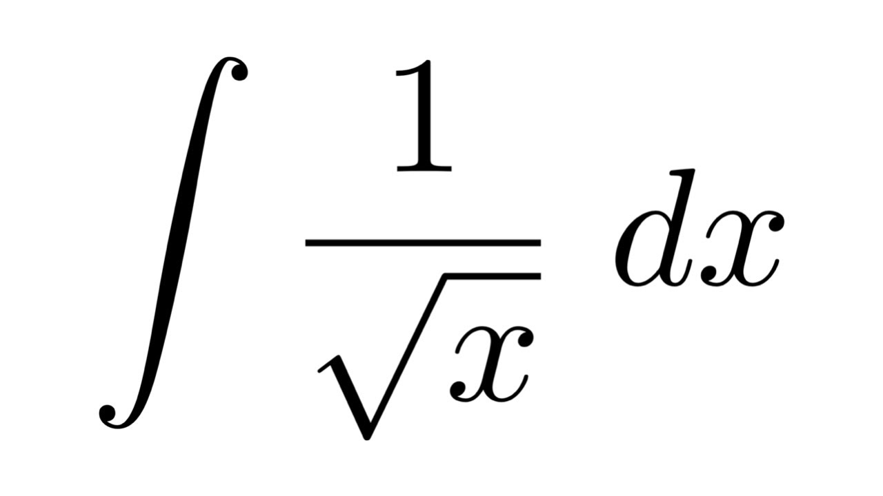 integral de 1 sobre raiz de x