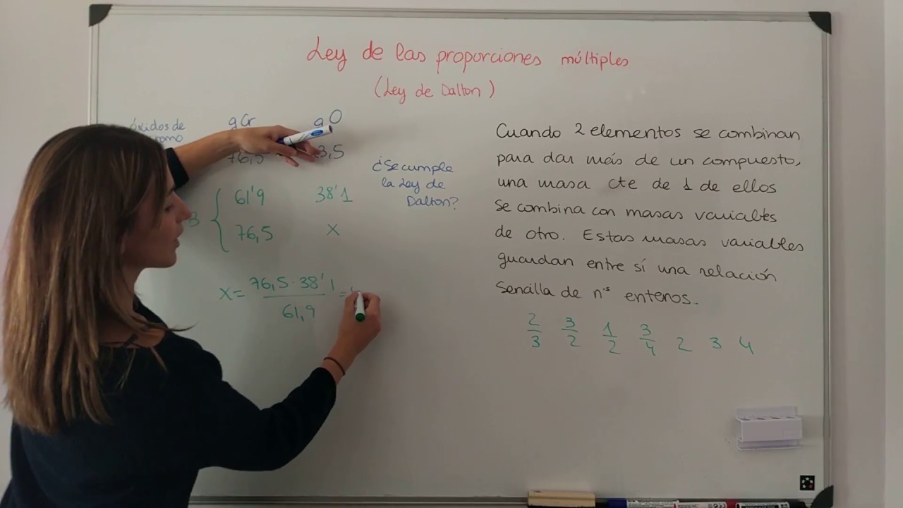 ley de dalton o de las proporciones múltiples