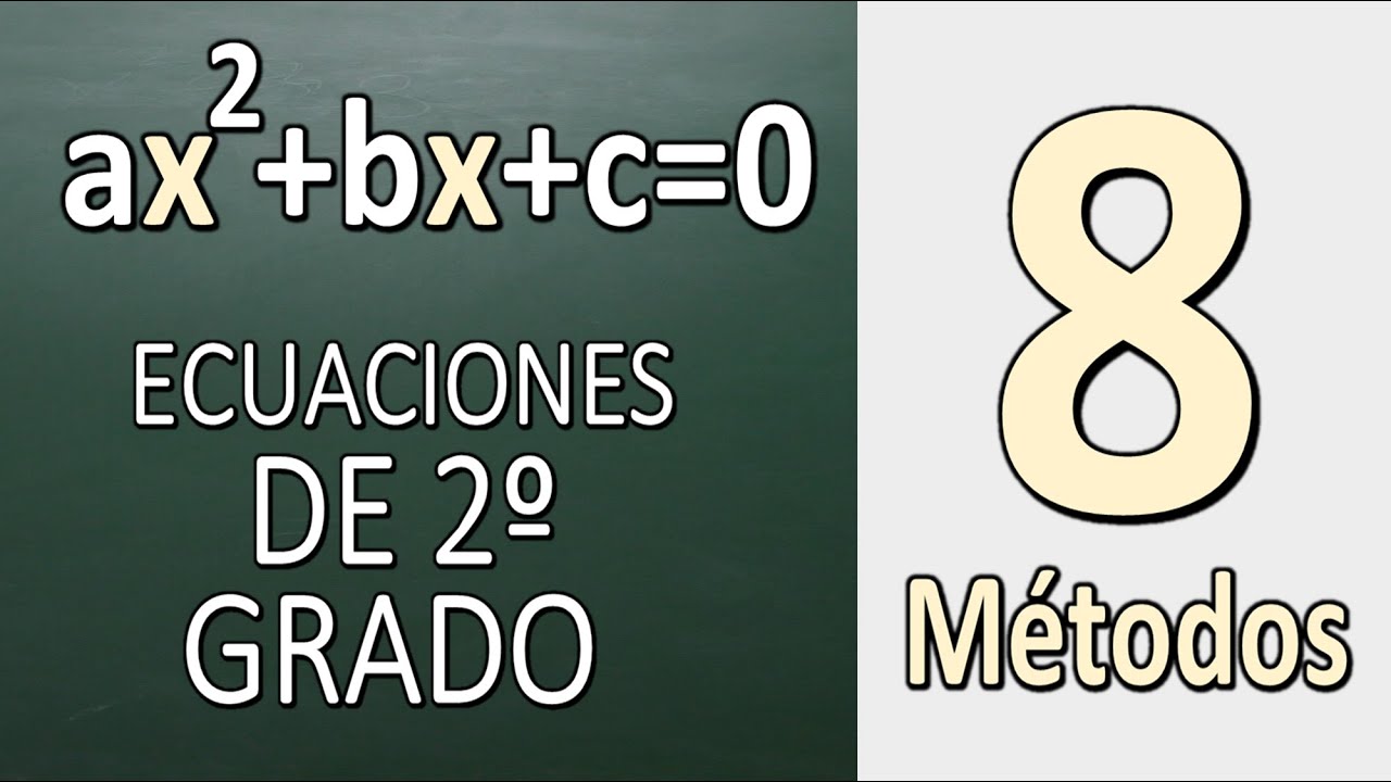 metodos de solucion para ecuaciones de segundo grado