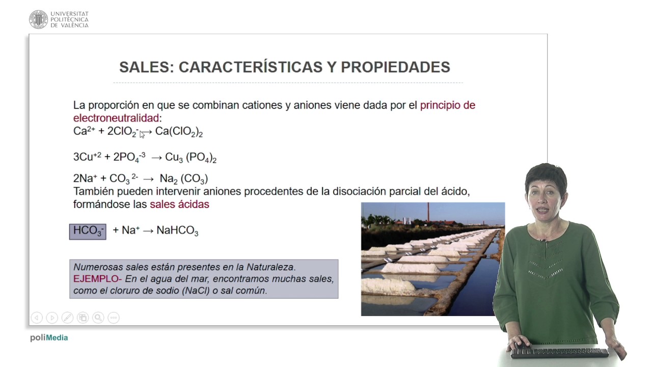 propiedades físicas y químicas de las sales