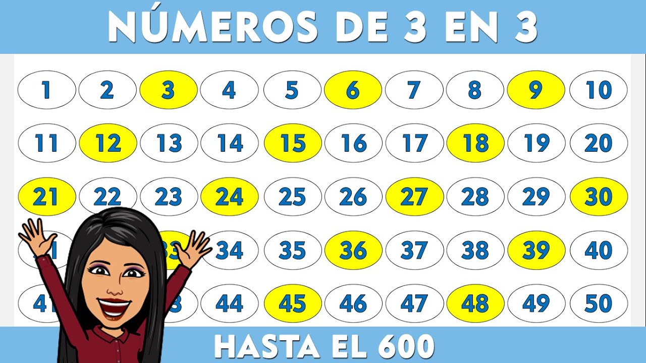 serie numerica de 3 en 3 hasta el 600