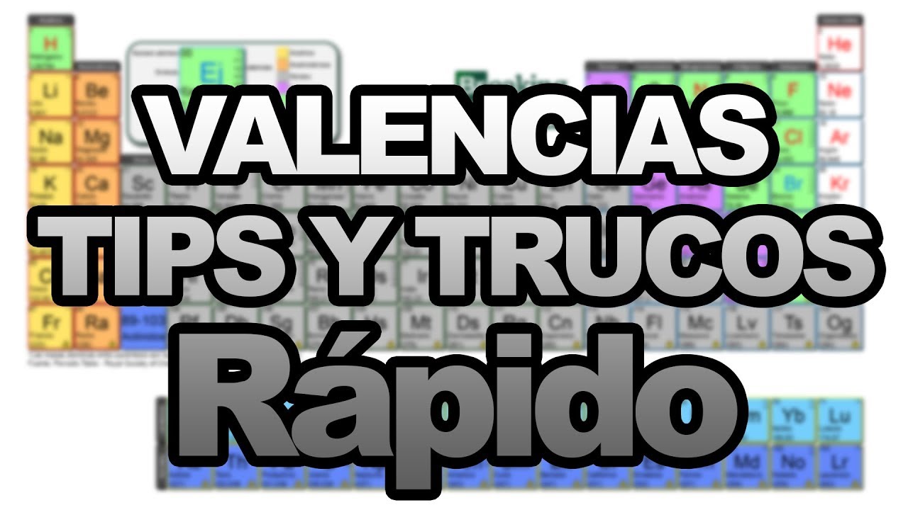 valencia de los elementos de la tabla periodica